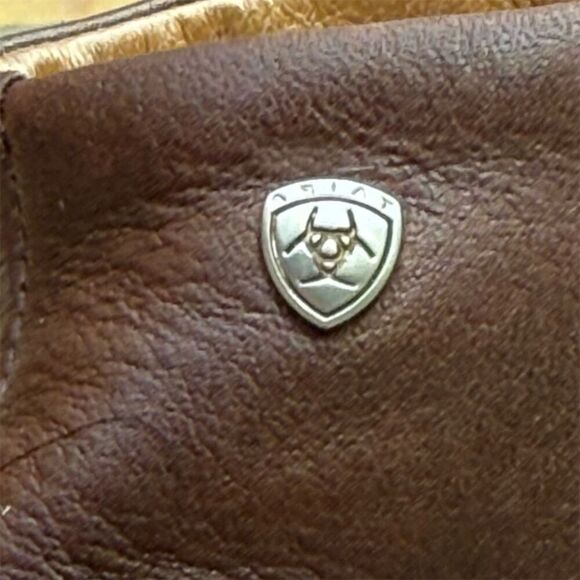 Ariat Spat II Women's Brown Leather Ankle Boots Size 9.5 Snap Detail Bootie - Picture 9 of 13